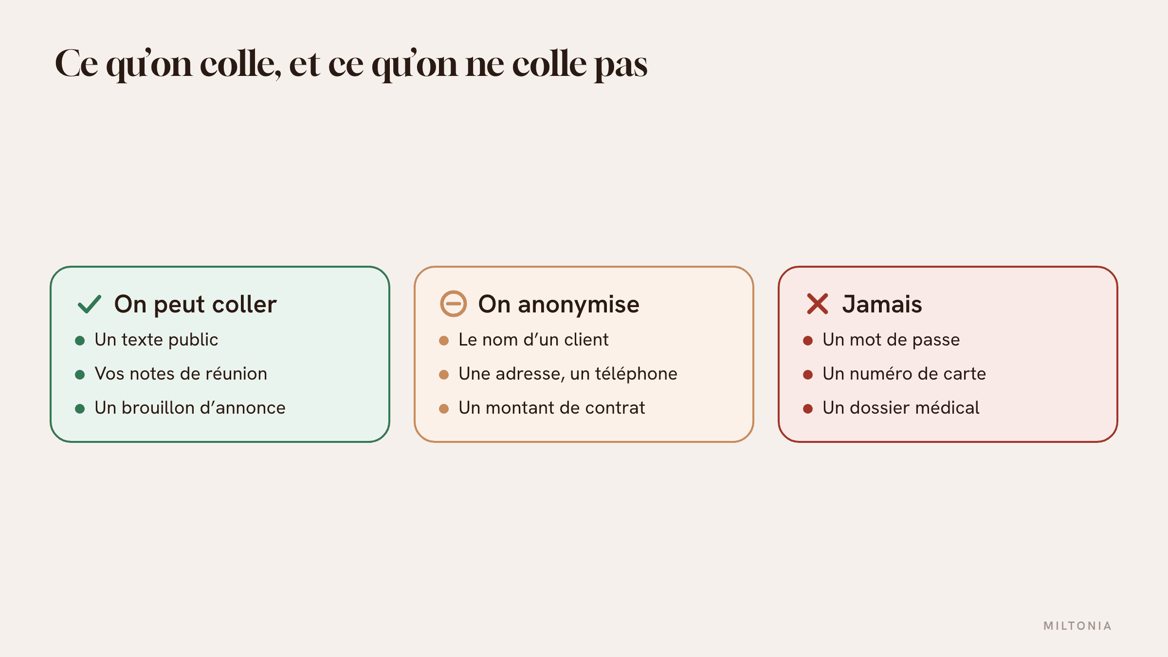 Les trois paniers : ce qui part tel quel, ce qui part nettoyé, ce qui reste chez vous